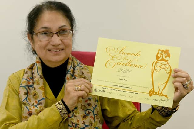 Tahira Khan with her Lifetime Achievement Award certificate

Photo: Gary Longbottom