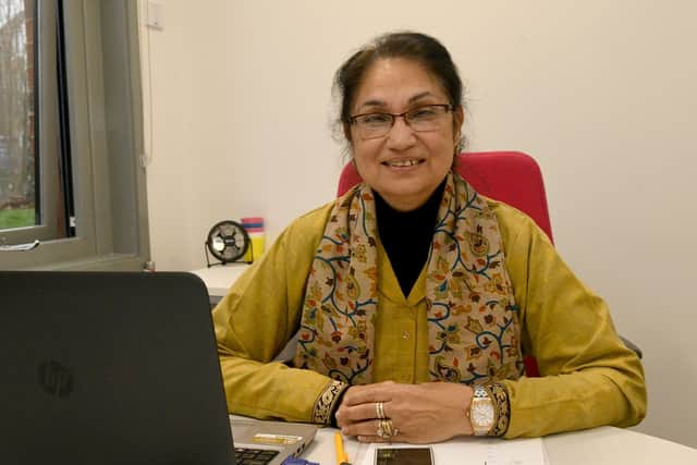 Tahira Khan at herv desk in the Dewsbury Road Community Hub in Leeds..

Photo: Gary Longbottom