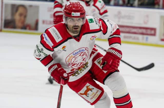 FOUR-GOAL CONCLUSION: Player-coach Aaron Nell led his Swindon Wildcats team to victory over Leeds Knights on Saturday. Picture: Kat Medcroft/Wildcats Media.