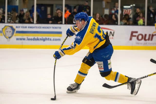 Kieran Brown scored twice in Leeds Knights' 5-3 defeat at home to Milton Keynes Lightning on SUnday. 
Picture: Bruce Rollinson