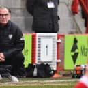 HOMAGE: To the FA Cup from Leeds United head coach Marcelo Bielsa, pictured during last season's 3-0 defeat at Crawley Town. Photo by GLYN KIRK/AFP via Getty Images.