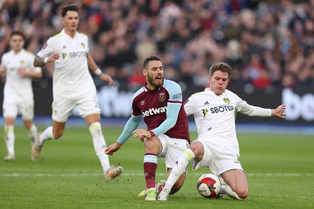 BIG DAY - Eighteen-year-old Leo Hjelde made his full Leeds United debut against West Ham United in the FA Cup. Pic: Getty