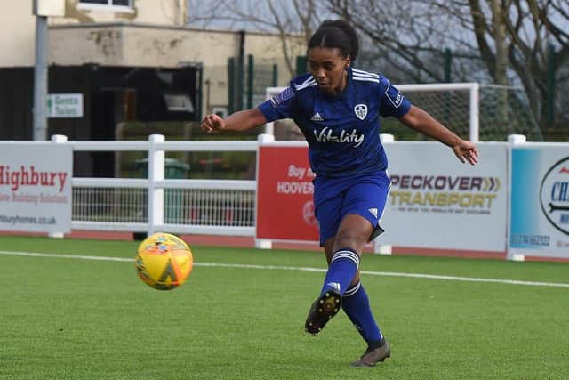 Summer signing Sandra Soares-Martins scored twice inside 20 minutes as Leeds United stormed to a 13-0 County Cup victory over Bradford Park Avenue. Picture: LUFC