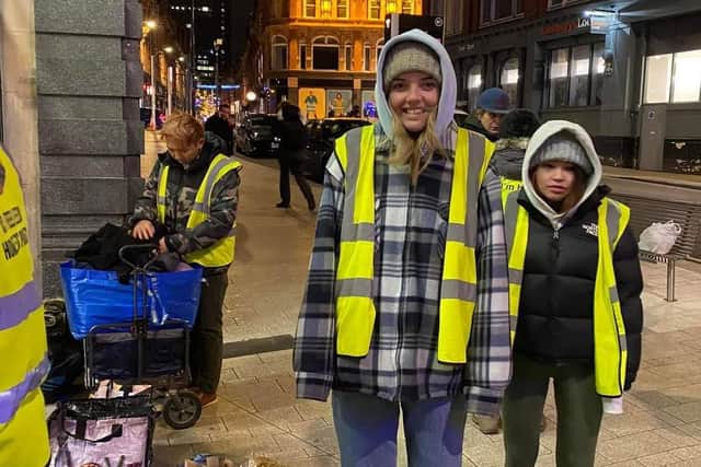 Volunteers from the Feed Leeds Homeless Project in Leeds city centre.