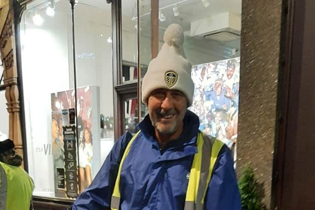 Funeral director Andy Gardiner helping the Feed Leeds Homeless Project.