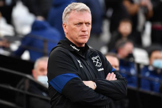 TEAM NEWS UPDATE: From West Ham boss David Moyes ahead of Sunday's Premier League clash against Leeds United at the London Stadium. Photo by JUSTIN TALLIS/AFP via Getty Images.