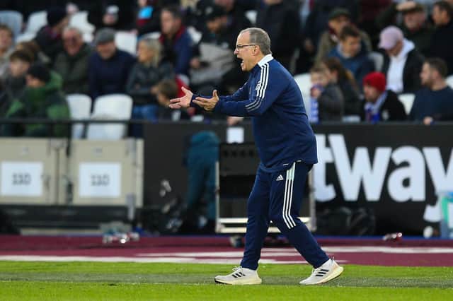 SELECTION HEADACHES: For Whites head coach Marcelo Bielsa, pictured during Sunday's 3-0 defeat at West Ham United in the FA Cup third round. Photo by Craig Mercer/MB Media/Getty Images.
