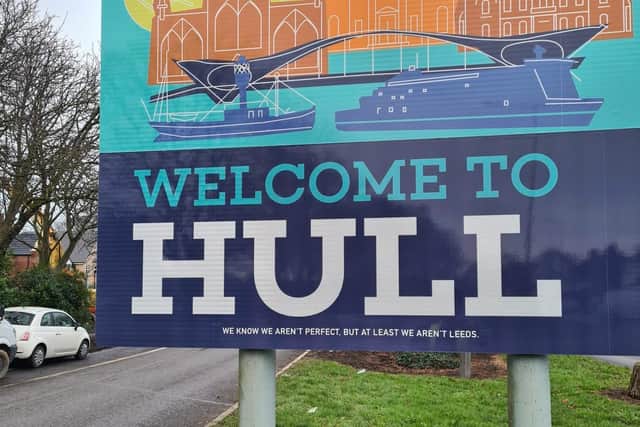 People took to social media after a picture of the sign was posted by BBC Look North presenter Peter Levy on Twitter. Picture: LDRS.