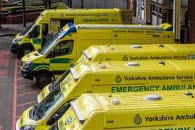 Ambulances outside the LGI in March 2020. Picture: James Hardisty