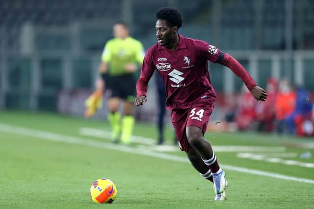 REPORTED INTEREST: In Torino's versatile Nigeria international Ola Aina, above, from Leeds United. Photo by Sportinfoto/DeFodi Images via Getty Images.