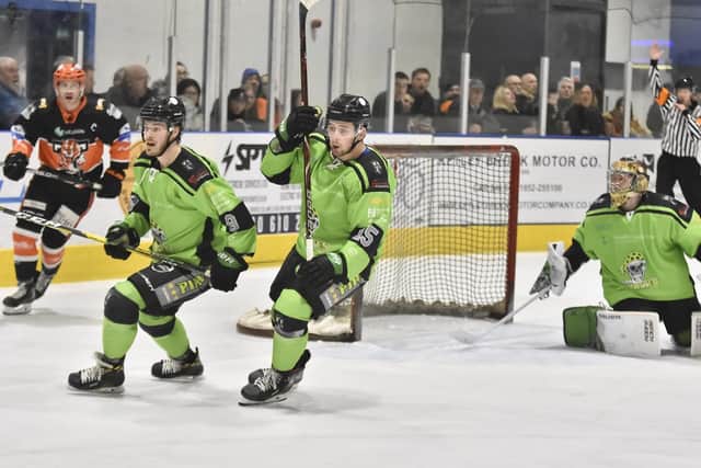 Jamie Chilcott, in action for Hull against Telford Tigers during the 2019-20 NIHL National season. Picture courtesy of Steve Brodie/Telford Tigers Photos.