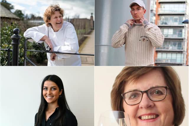 Clockwise from top left: Chef consultant Stephanie Moon, award-winning blogger Stanley Dru, wine writer Christin Austin and YEP business and lifestyle reporter Abbey Maclure