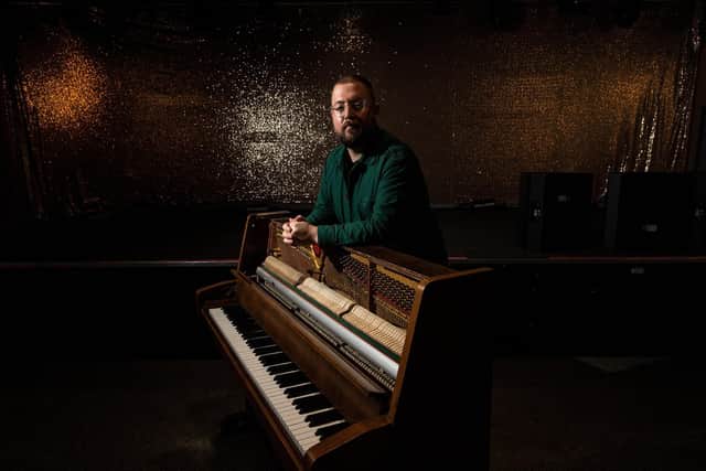 Simeon Walker, at the piano, organiser of the Piano Sessiosn that takes place at the Brudenell Social Club this Sunday. Photo: Bruce Rollinson