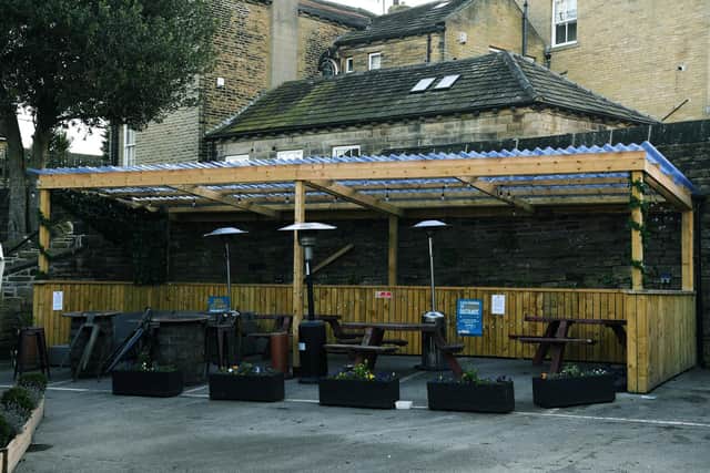 The seating area set up in the pub's car park. Picture: Johnathan Gawthorpe