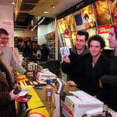 Pop stars Three Colours Red visited the Virgin Megastore on Albion Street in February 1999 to promote their latest album. Pictured, from left, are Ben Hardman, Chris McCormack and Keith Baxter.