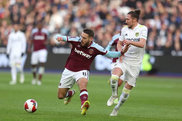 West Ham's Nikola Vlašić in action against Leeds United. Pic: Getty