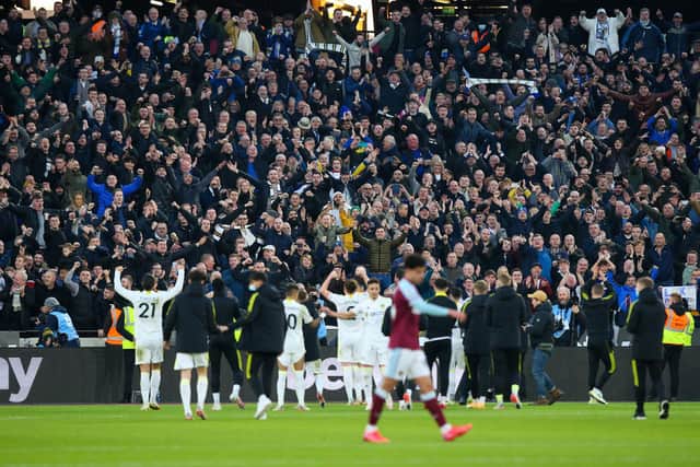 HUGE WIN - Leeds United proved too intense for West Ham United, despite a severe injury list that worsened as the game went on. Pic: Getty