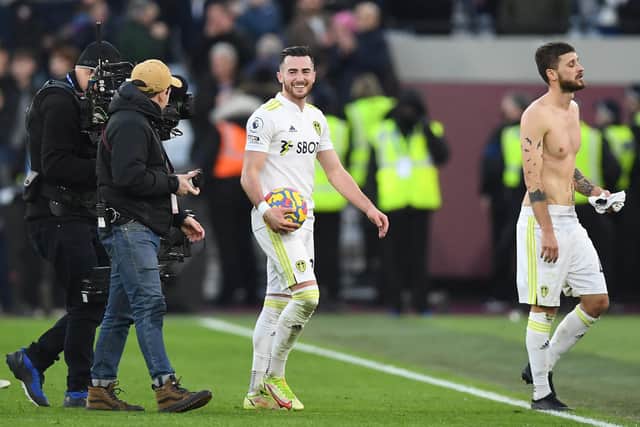 Leeds United's Jack Harrison bagged a hat-trick against West Ham. Pic: Getty