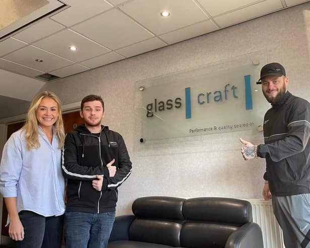 Josh with Catherine and Hayden at Glasscraft