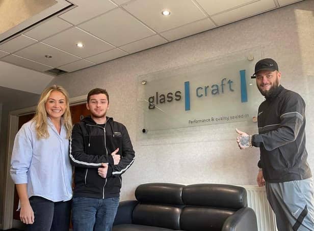 Josh with Catherine and Hayden at Glasscraft