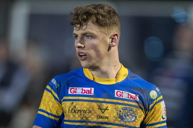 Drafted into Rhinos' squad for the pre-season derby at Featherstone, 19-year-old winger Mackenzie Turner was one of several youngsters to impress. Picture by Tony Johnson.