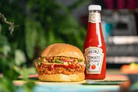 Leeds restaurant Absurd Bird's vegan burger combines Heinz Tomato Ketchup with a sizzling blast of chilli and ginger