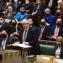 Boris Johnson addressed MPs in the House of Commons today, announcing that Plan B measures will be officially dropped. Picture: UK Parliament / Jessica Taylor / PA Wire.