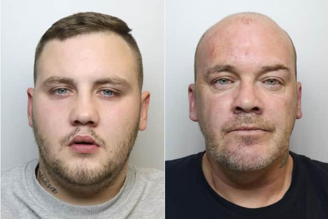 Darren McCrory (right) and his son Marc McCrory were each jailed for four years for burgling a family home on Haigh Moor Road, Tingley, in November last year.