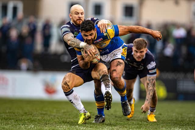 Rhyse Martin could back up against Bradford after being part of Leeds' first half team at Featherstone last week. Picture by Tony Johnson.