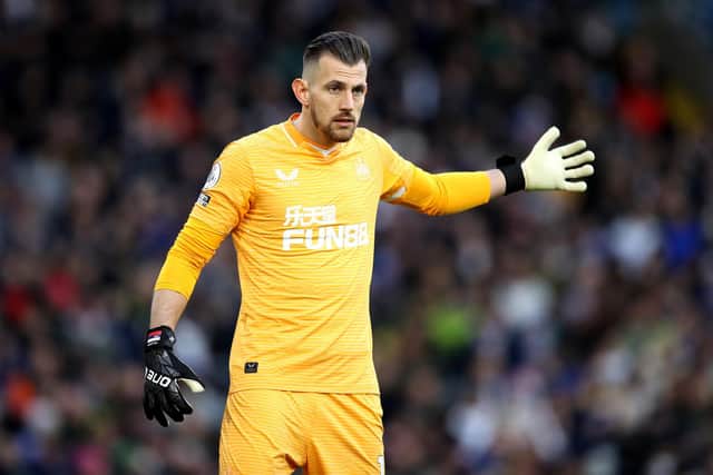 DESERVED SUCCESS: For Newcastle United against Leeds United at Elland Road in the eyes of Magpies goalkeeper Martin Dubravka, above. Photo by George Wood/Getty Images.