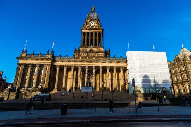 A protest against mandatory vaccination for NHS staff is being held outside Leeds Town Hall in the city centre today.