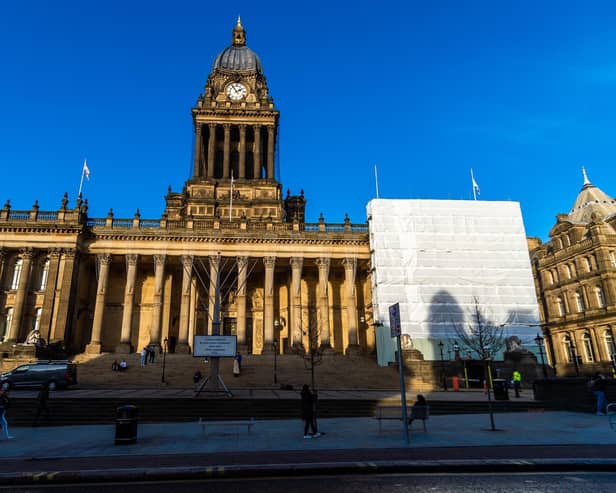 A protest against mandatory vaccination for NHS staff is being held outside Leeds Town Hall in the city centre today.