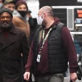 Nick Fury himself Samuel L Jackson was spotted during filming. Picture: Simon Hulme.