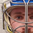 Sam Gospel, donning his 2021-22 Leeds Knights mask, created by Anarchy Airbrushing. Picture: Phil Harrison