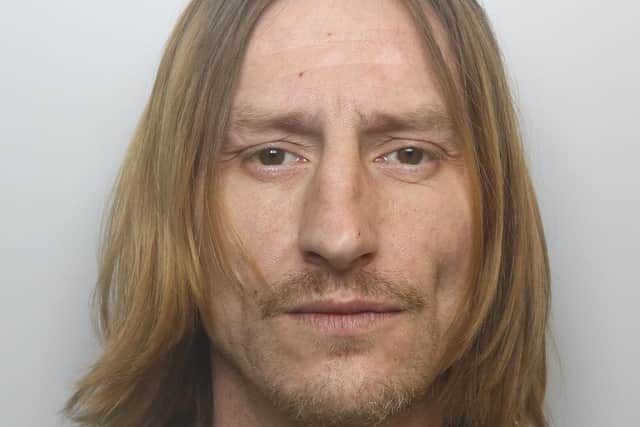 Nicholas Nield was jailed for 39 months at Leeds Crown Court after pleading guilty to harassment, possession of a bladed article and criminal damage.