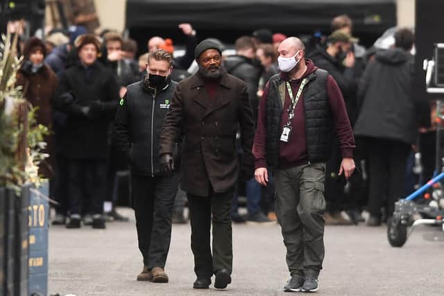Sanuel L Jackson pictured in Leeds on Saturday
Photo: Simon Hulme