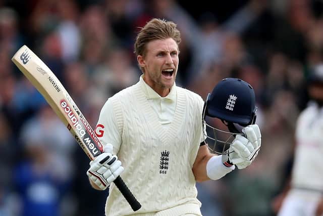England captain Joe Root celebrates another Test century Picture: Nigel French/PA
