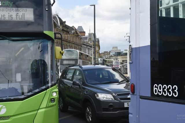 A new bus gate was introduced last year to make sure cars do not turn off Vicar Lane onto Lady Lane between 5am and 10pm. Picture: Steve Riding.