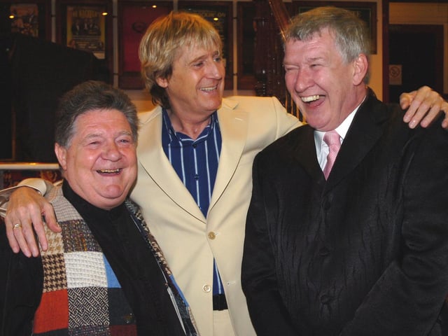 All the laughter - Tony Jo (right) with Joe Longthorne and Johnnie Casson (right) in 2008