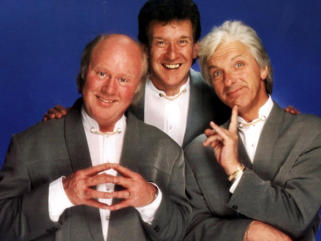 Tony Jo is pictured centre with Grumbleweeds, the late Graham Walker and Robin Colville, 1998