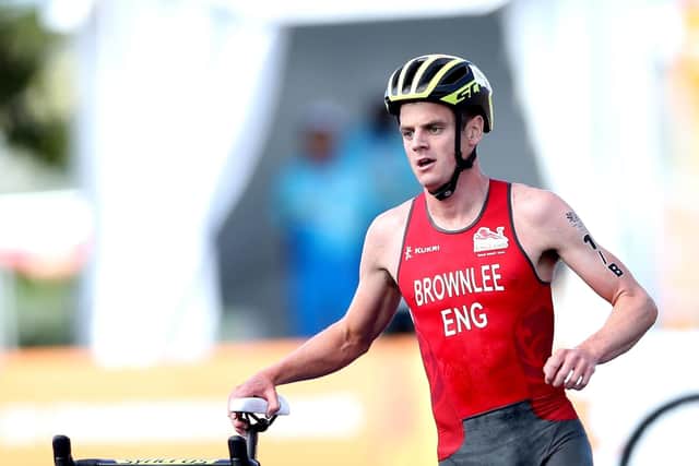 England's Jonathan Brownlee during the Mixed Team Relay Triathlon final at the Southport Broadwater Parklands during day three of the 2018 Commonwealth Games in the Gold Coast (Picture PA)