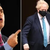 Leeds East MP Richard Burgon, left, and Prime Minister Boris Johnson. Pictures: Getty Images.