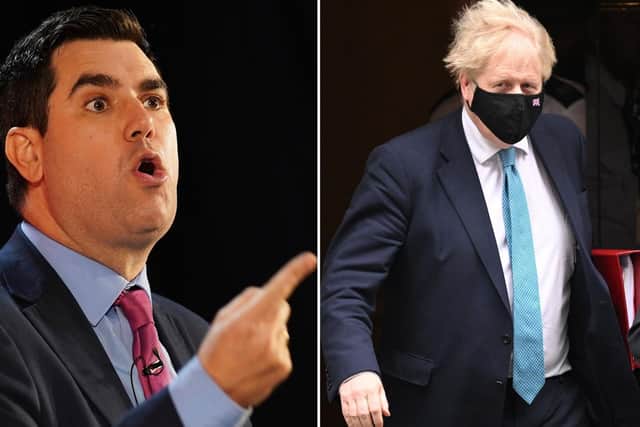 Leeds East MP Richard Burgon, left, and Prime Minister Boris Johnson. Pictures: Getty Images.