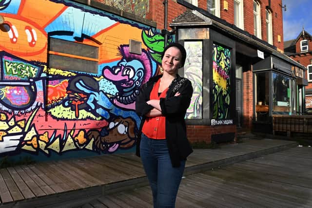 Bex Dawson, 28, is the co-owner and head chef at Punk Vegan - a cafe and takeaway in Hyde Park (Photo: Bruce Rollinson)