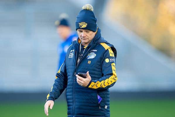 Rhinos boss Richard Agar has some decisions to make before Super League round one. Picture by AllanMcKenzie/SWpix.com.