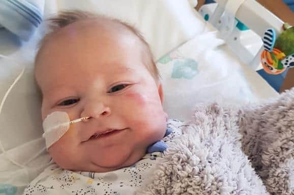 Charlotte Hillyard's baby boy Charlie, who has been in Leeds Children's Hospital since he was born.
