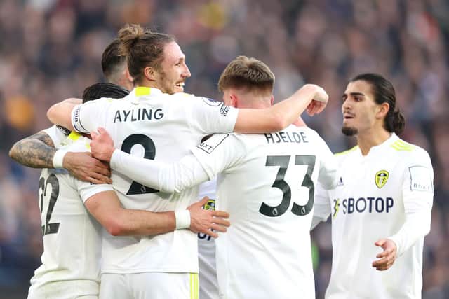 Leeds United's players celebrate. Pic: Getty