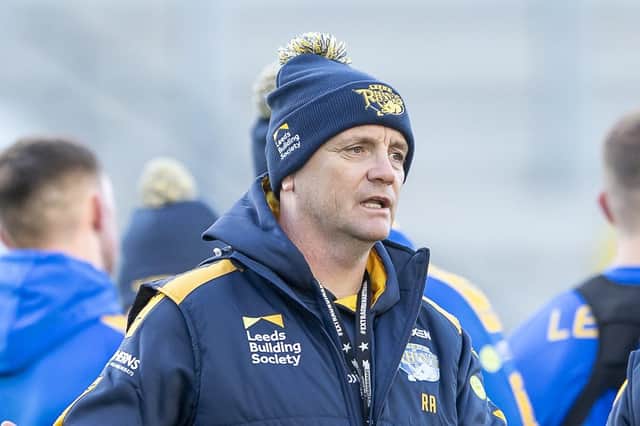 Leeds Rhinos head coach Richard Agar misses today's pre-season match against Hull FC after testing positive for Covid. Picture: Allan McKenzie/SWpix.com.