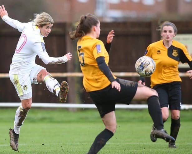 Kathryn Smith scored the equaliser for Leeds United Women in the 1-1 home draw with Chorley Women. Picture: courtesy Leeds United.