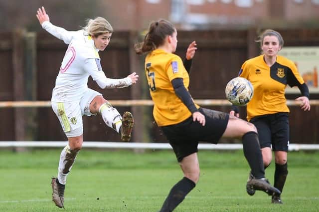 Kathryn Smith scored the equaliser for Leeds United Women in the 1-1 home draw with Chorley Women. Picture: courtesy Leeds United.